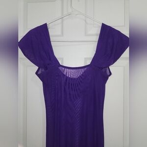 Sheer, Off Shoulder Fit And Flare Dress